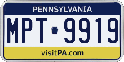PA license plate MPT9919