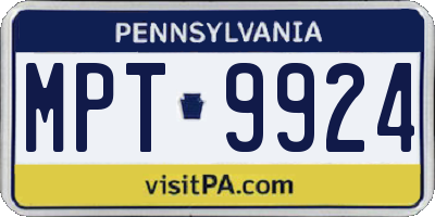 PA license plate MPT9924