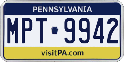 PA license plate MPT9942