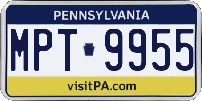 PA license plate MPT9955
