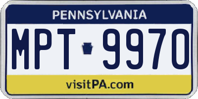 PA license plate MPT9970