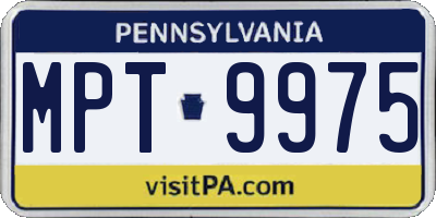 PA license plate MPT9975