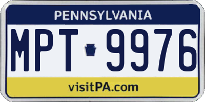 PA license plate MPT9976
