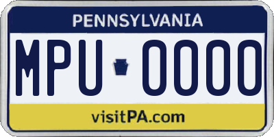 PA license plate MPU0000