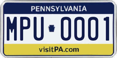 PA license plate MPU0001