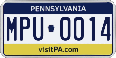 PA license plate MPU0014