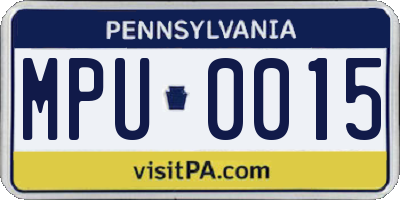 PA license plate MPU0015