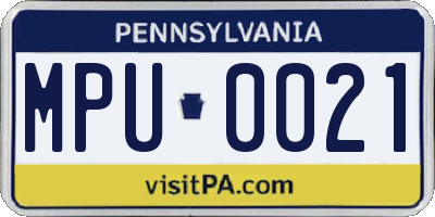 PA license plate MPU0021