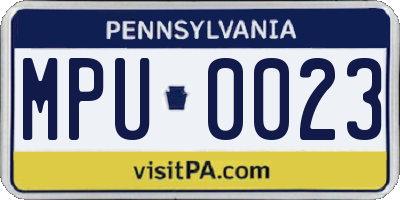 PA license plate MPU0023