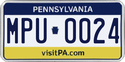 PA license plate MPU0024