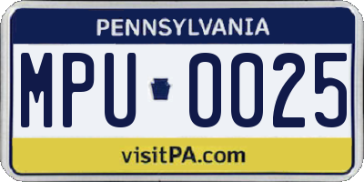 PA license plate MPU0025