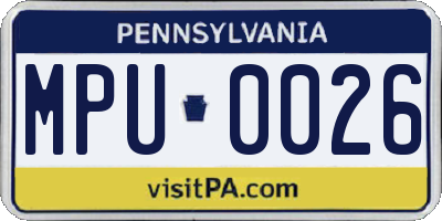 PA license plate MPU0026