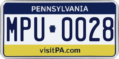 PA license plate MPU0028