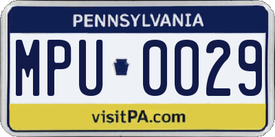 PA license plate MPU0029