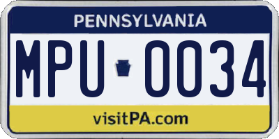 PA license plate MPU0034