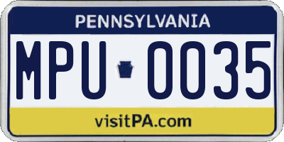 PA license plate MPU0035