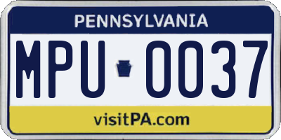 PA license plate MPU0037