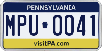 PA license plate MPU0041