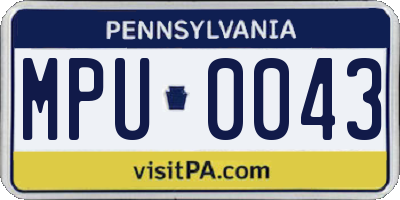 PA license plate MPU0043