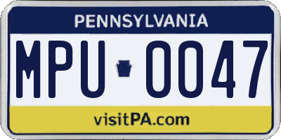 PA license plate MPU0047