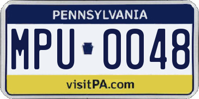PA license plate MPU0048