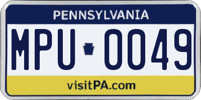 PA license plate MPU0049