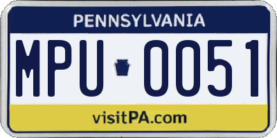 PA license plate MPU0051