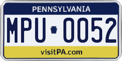 PA license plate MPU0052