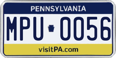 PA license plate MPU0056