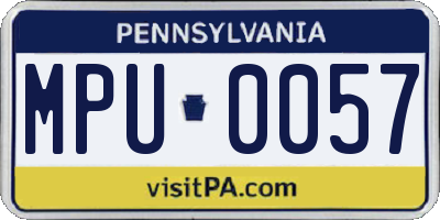 PA license plate MPU0057