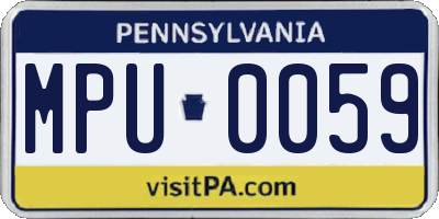 PA license plate MPU0059