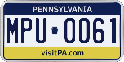 PA license plate MPU0061