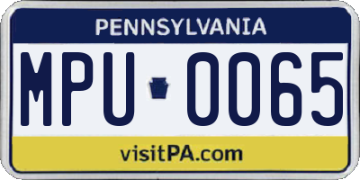 PA license plate MPU0065