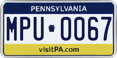 PA license plate MPU0067