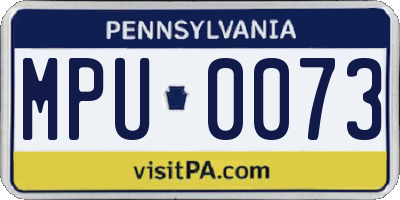 PA license plate MPU0073
