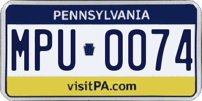 PA license plate MPU0074