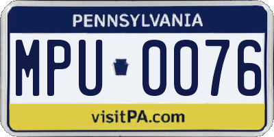 PA license plate MPU0076