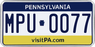 PA license plate MPU0077