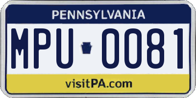 PA license plate MPU0081