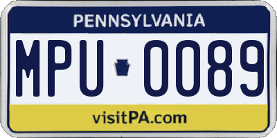 PA license plate MPU0089