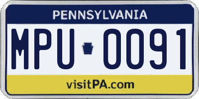 PA license plate MPU0091