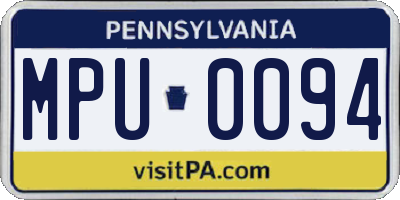 PA license plate MPU0094