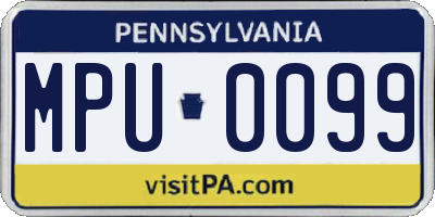 PA license plate MPU0099