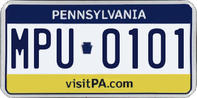 PA license plate MPU0101