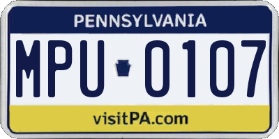 PA license plate MPU0107