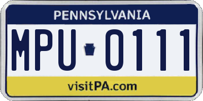 PA license plate MPU0111