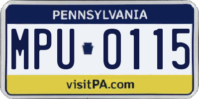PA license plate MPU0115