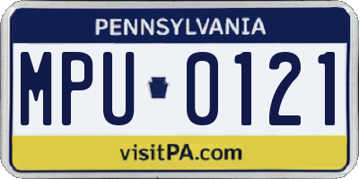 PA license plate MPU0121