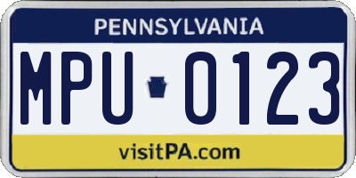 PA license plate MPU0123