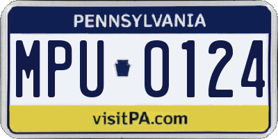 PA license plate MPU0124